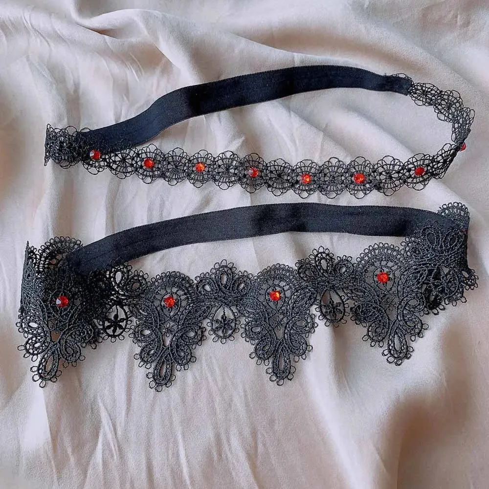 Hand-Embroidered Blue Rhinestone Lace Garter Belt for Wedding Bride, Sexy Thigh Ring & Cosplay