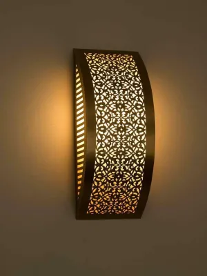 Handmade Moroccan Brass Wall Light - Intricate Floral Design Sconce, Antique Lamp, Artisanal Home Décor Gift