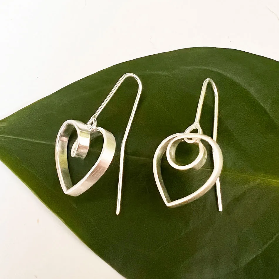Heart To Heart Earrings - Sterling Silver, Indonesia