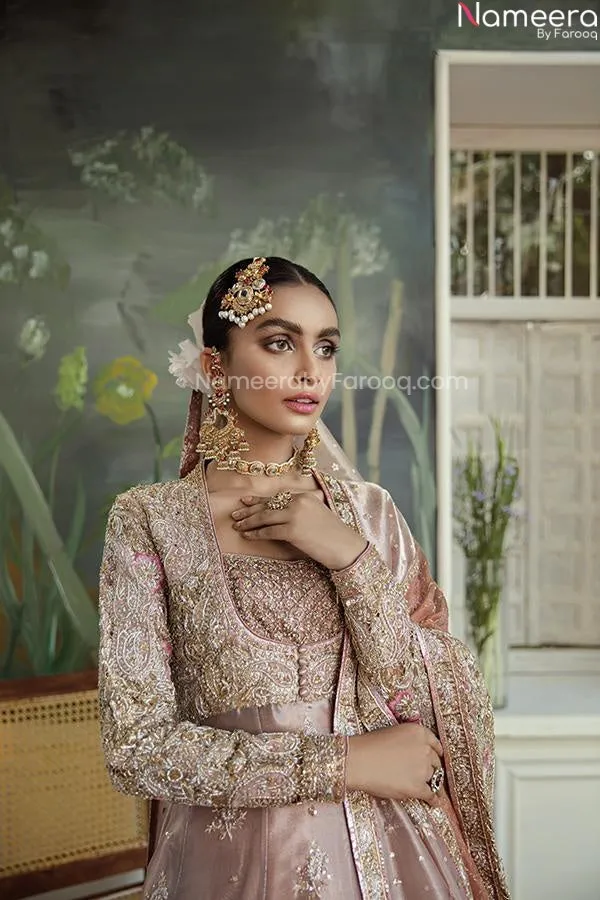 Heavy Peach Lehenga Combination Bridal Dress #BN1023