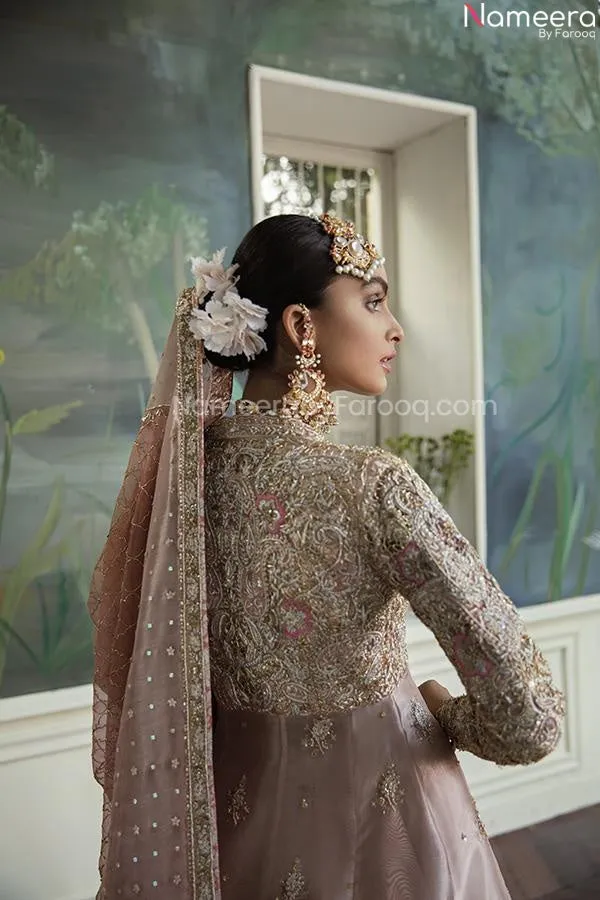 Heavy Peach Lehenga Combination Bridal Dress #BN1023