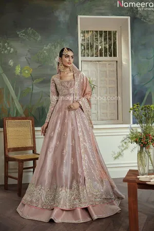 Heavy Peach Lehenga Combination Bridal Dress #BN1023