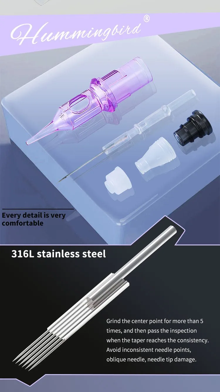Hummingbird Tattoo Cartridge Needle Purple Round Liner