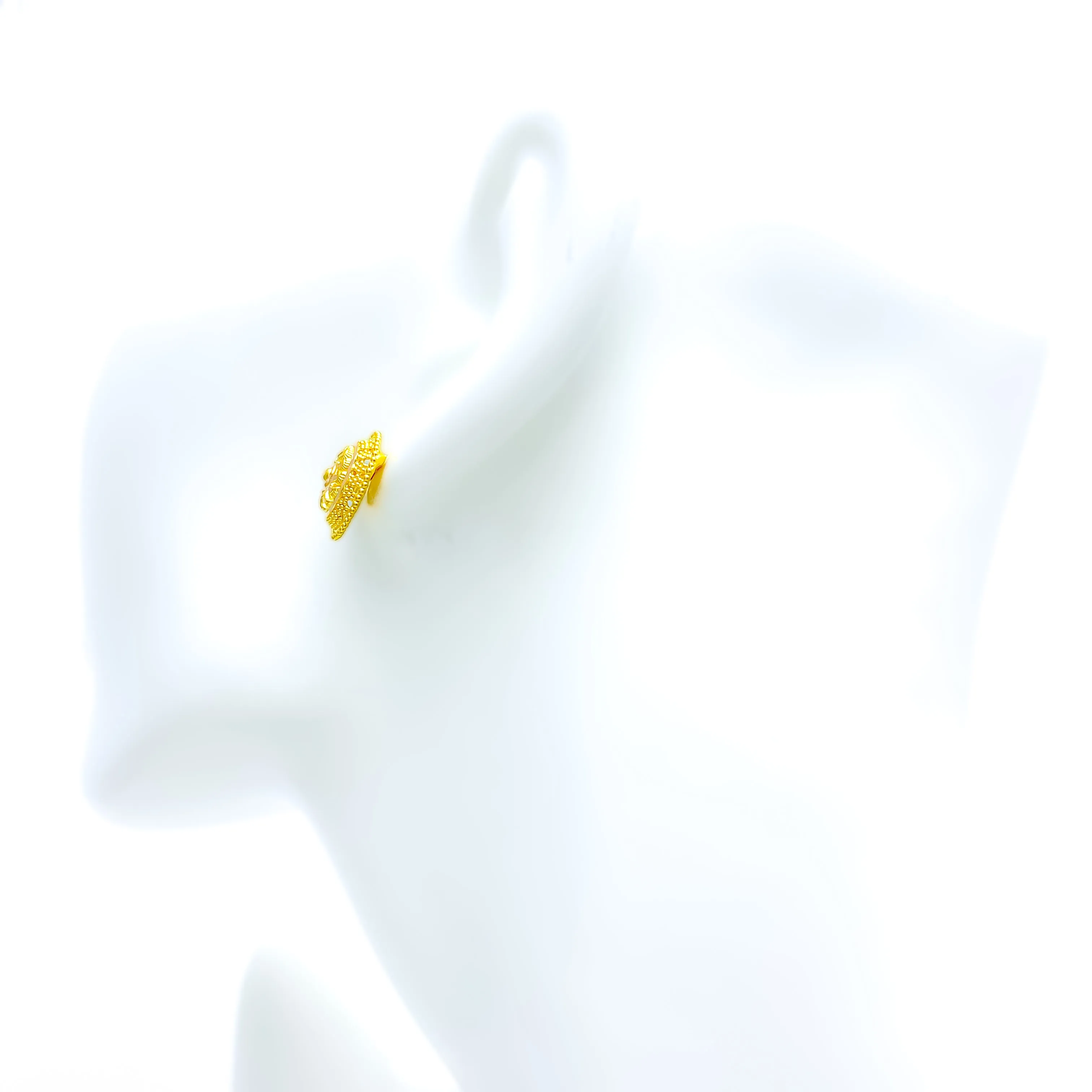 Intricate Beaded Flower 22k Gold Earrings