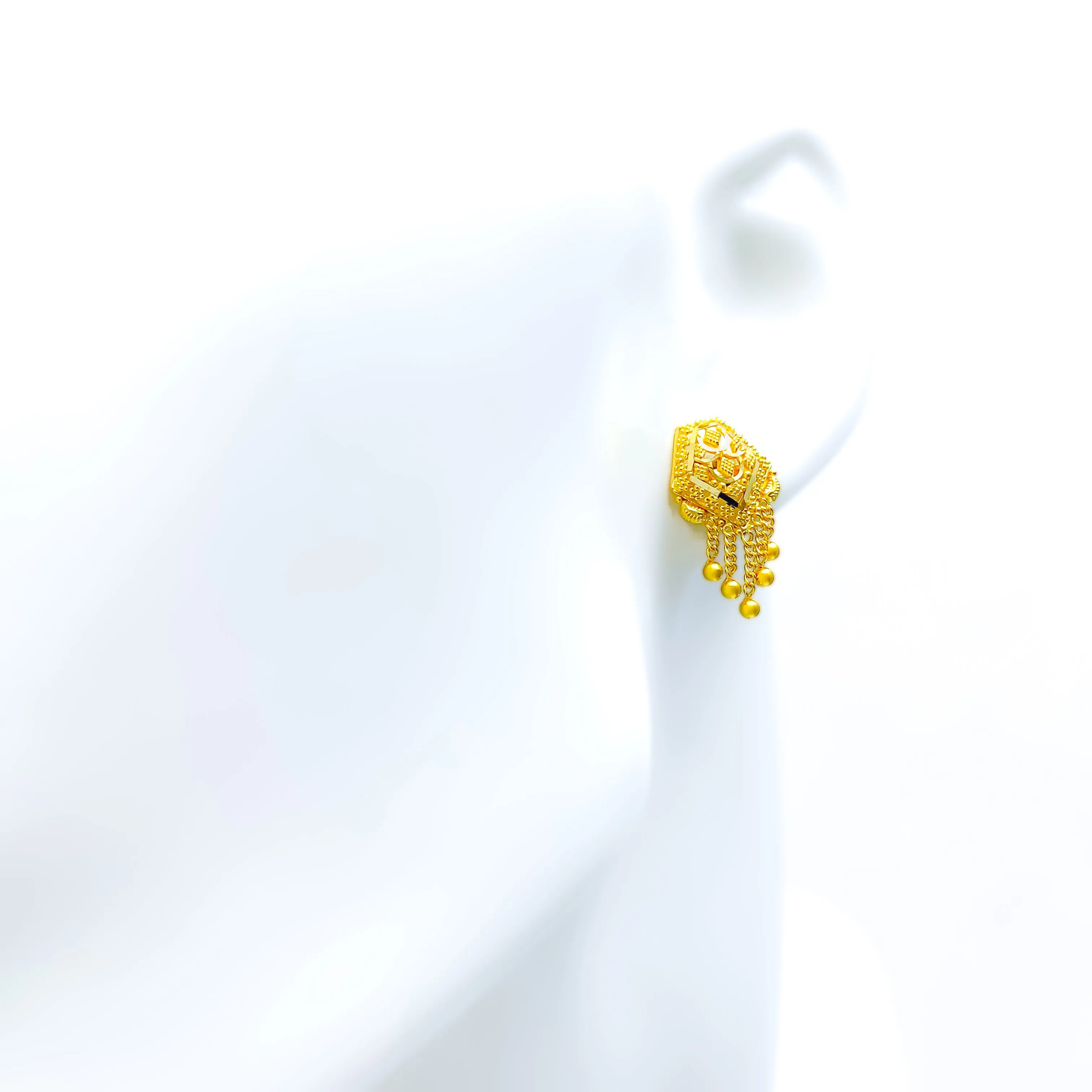 Intricate Detailed Dangling 22k Gold Earrings