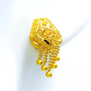 Intricate Detailed Dangling 22k Gold Earrings