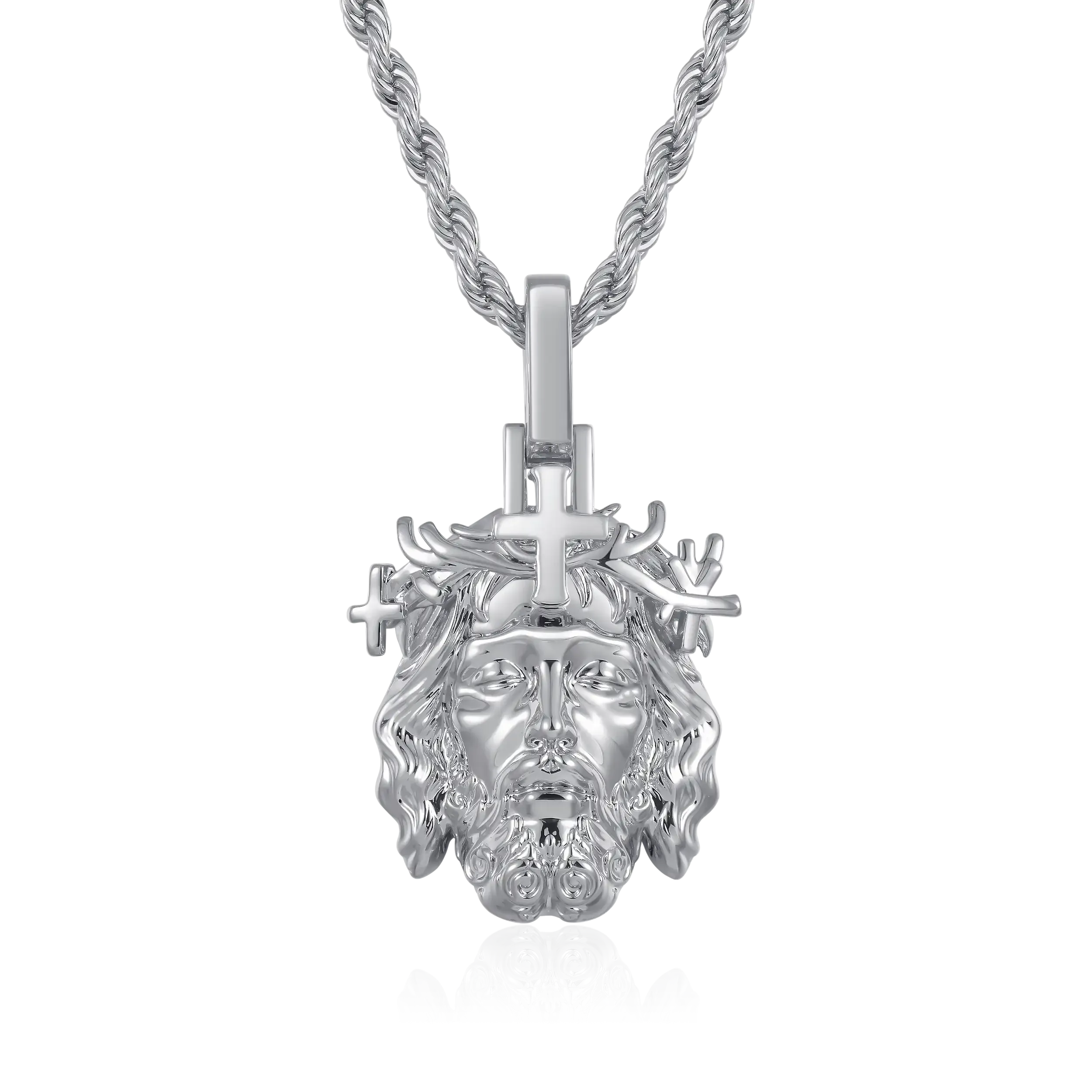 Jesus Piece Plain Gold Pendant - Micro