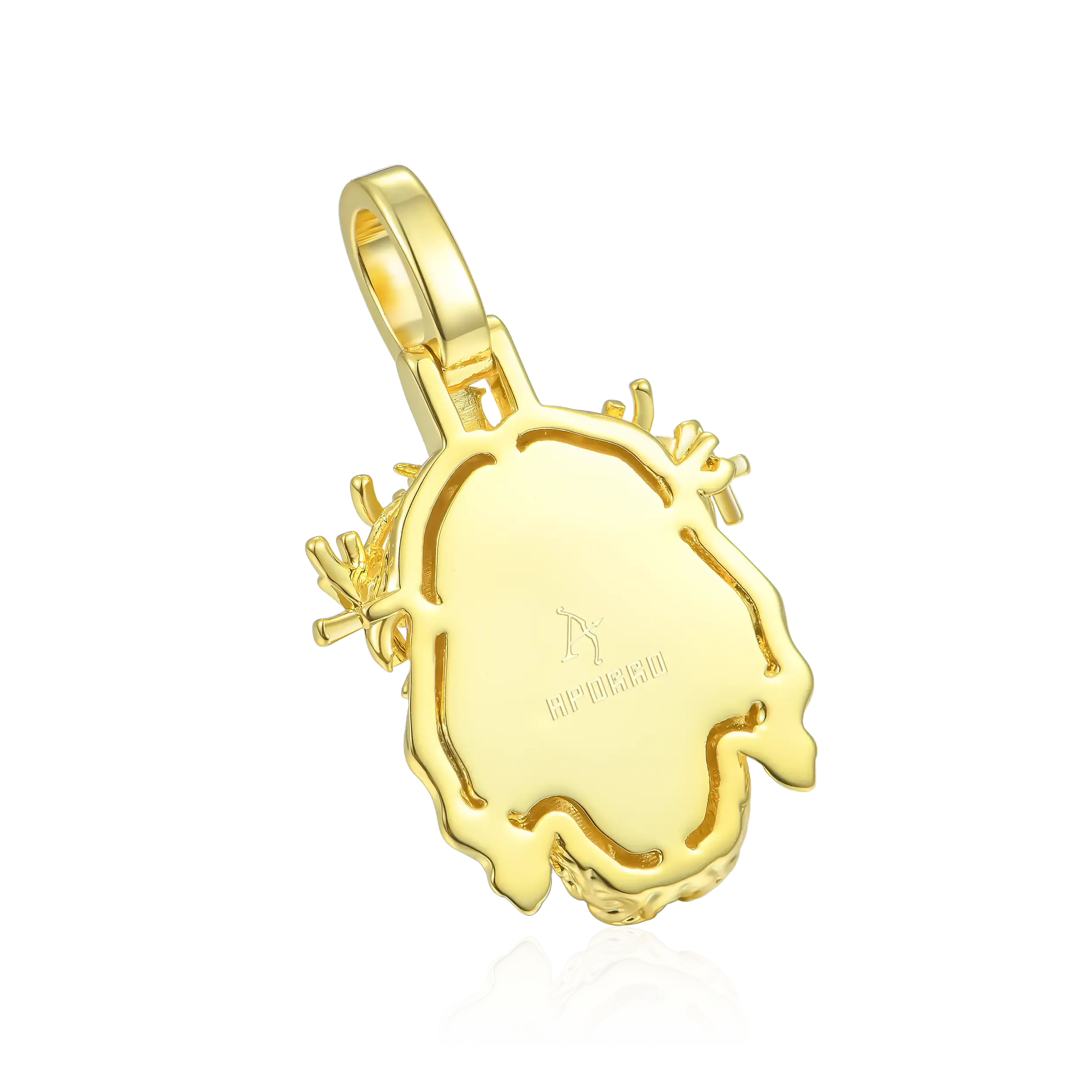 Jesus Piece Plain Gold Pendant - Micro