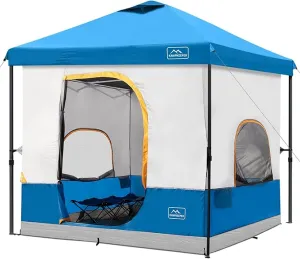 KAMPKEEPER 6 Person Camping Tent, 10x10 Pop Up Canopy Tent with Camping Cube, Converts 10'x10' Straight Leg Canopy into Camping Inner Tent–Fully Vented Roof(Canopy & Frame Included)