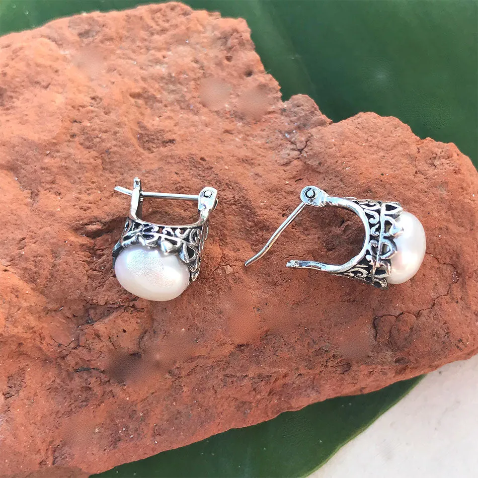 Kasih Pearl Earrings - Sterling Silver, Indonesia