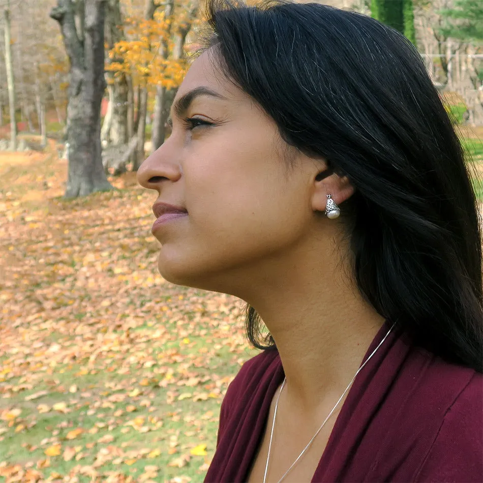 Kasih Pearl Earrings - Sterling Silver, Indonesia