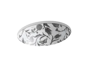 KOHLER K-14218-BT Botanical Study Caxton 19-1/4" oval undermount bathroom sink, no overflow
