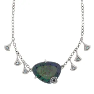 Koi Cascade Gemstone and Diamond Sterling Silver Bracelet