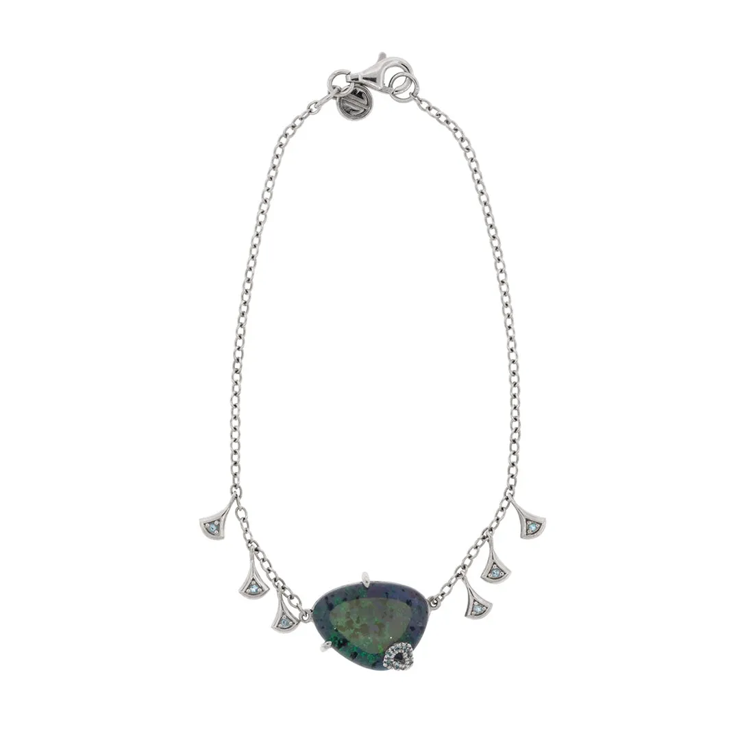 Koi Cascade Gemstone and Diamond Sterling Silver Bracelet