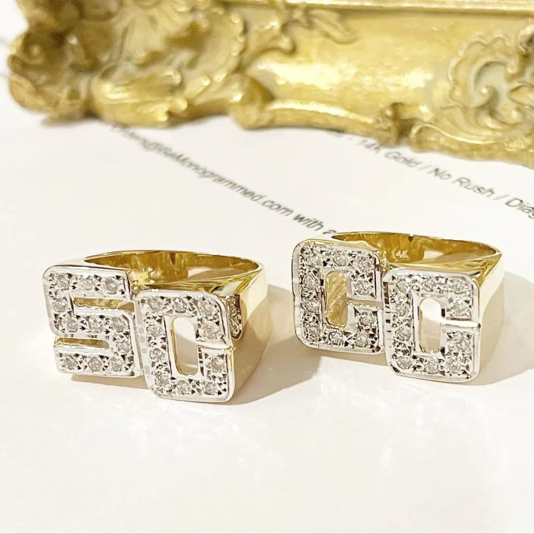 Large Block Diamond Initial Ring