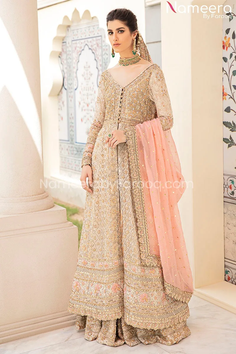 Latest Bridal Sharara with Pishwas Dress Online #BS108