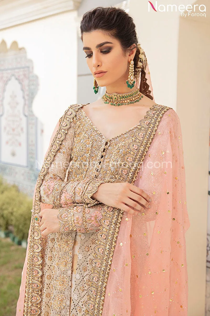 Latest Bridal Sharara with Pishwas Dress Online #BS108