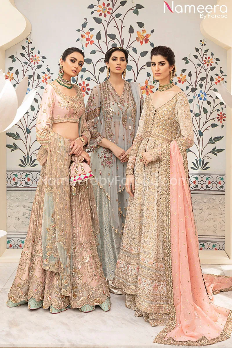 Latest Bridal Sharara with Pishwas Dress Online #BS108