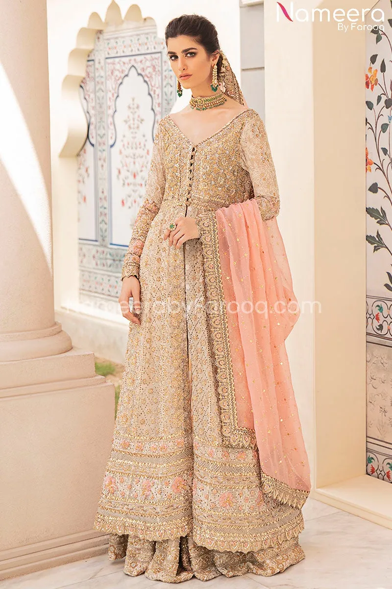 Latest Bridal Sharara with Pishwas Dress Online #BS108