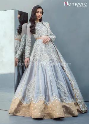Latest Lehenga Choli Grey Pakistani Bridal Dress #BS103