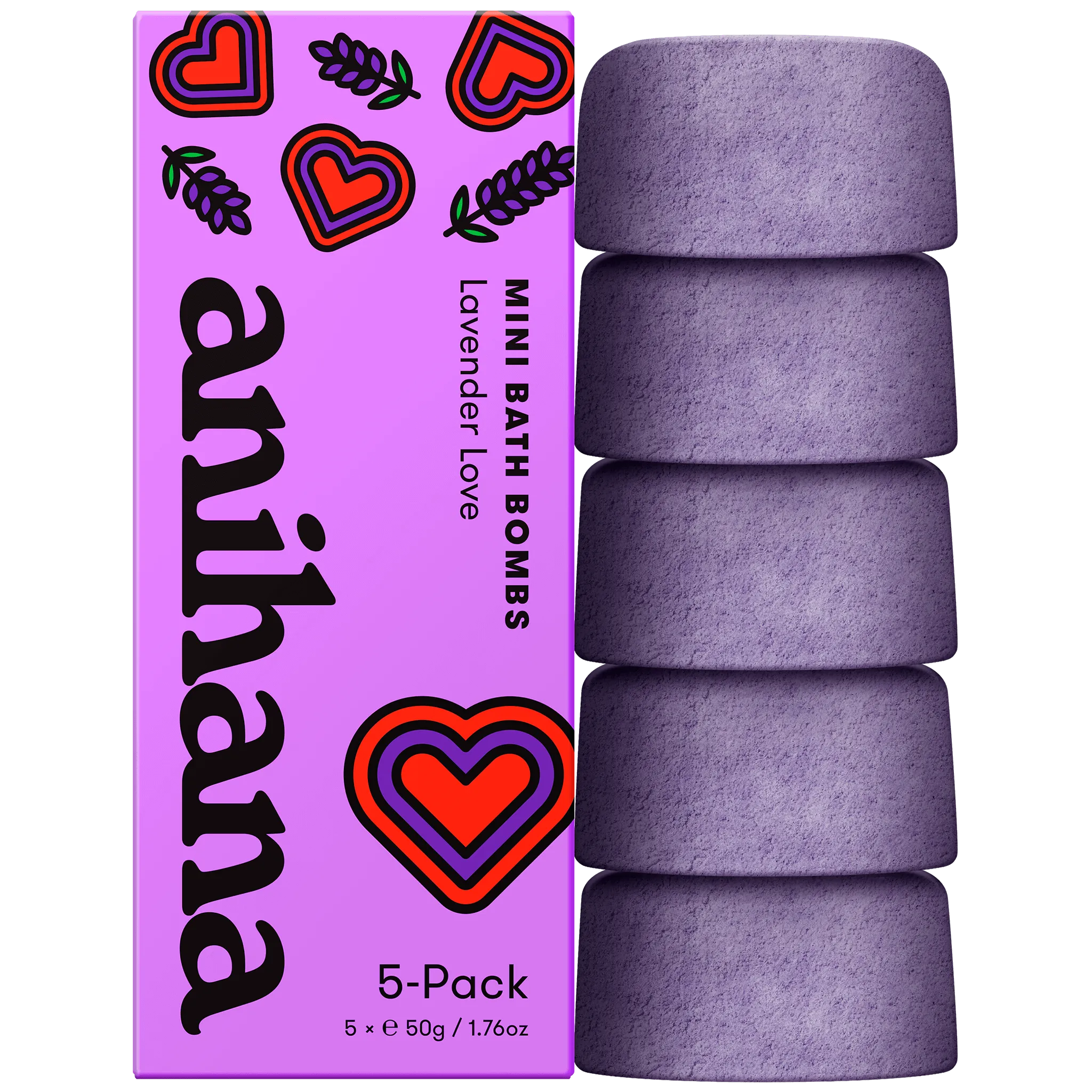 Lavender Love Mini Bath Bombs 5-Pack