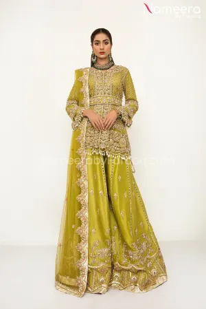 Lavish Pakistani Bridal Sharara Dress Online #BS96