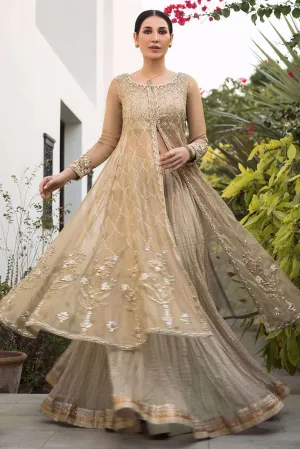 Lehenga & Front Open Gown Pakistani Nikkah Dress #BS780