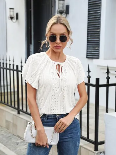 Luscious Keyhole Blouse- 3 Colors (Pink, White, Black)