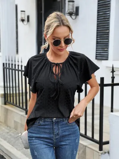 Luscious Keyhole Blouse- 3 Colors (Pink, White, Black)