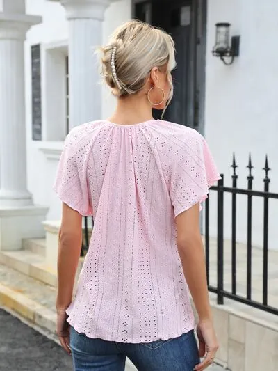 Luscious Keyhole Blouse- 3 Colors (Pink, White, Black)