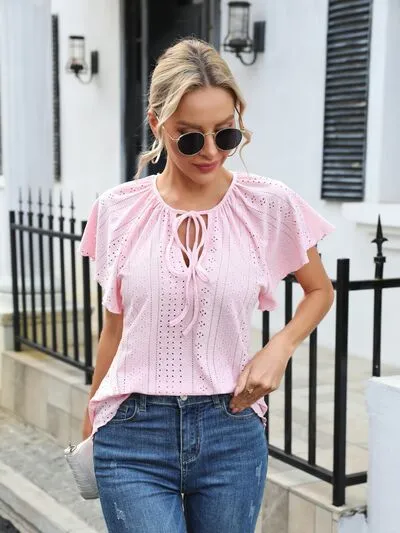 Luscious Keyhole Blouse- 3 Colors (Pink, White, Black)