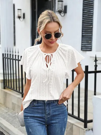 Luscious Keyhole Blouse- 3 Colors (Pink, White, Black)
