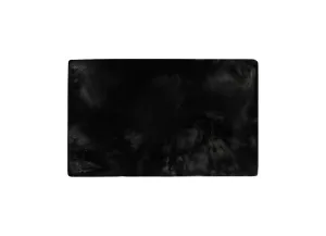 Luxe Faux Rabbit Fur Rectangular Rug 3' x 5' - Black