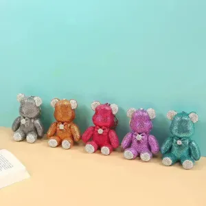 Luxurious Rhinestone Teddy Keychain