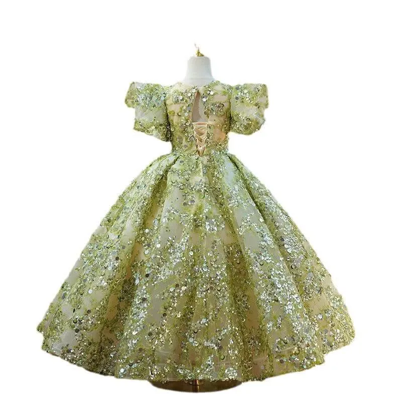 Luxurious Sequin Dress Girls' Dress Sparkling Princess Dream