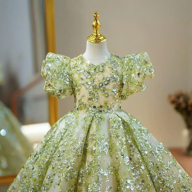 Luxurious Sequin Dress Girls' Dress Sparkling Princess Dream