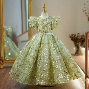 Luxurious Sequin Dress Girls' Dress Sparkling Princess Dream