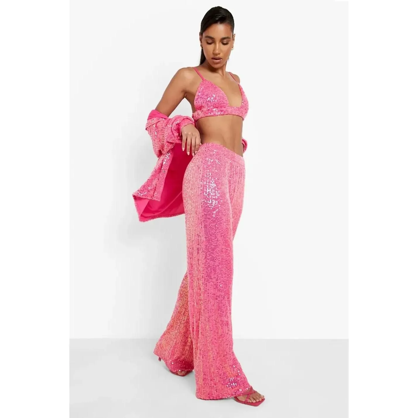 Luxurious Sequin Top & Pants Set
