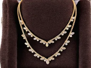Luxury Gold Plated Cubic Zirconia Bridal Necklace - Glamorous Wedding Jewelry for Special Occasions