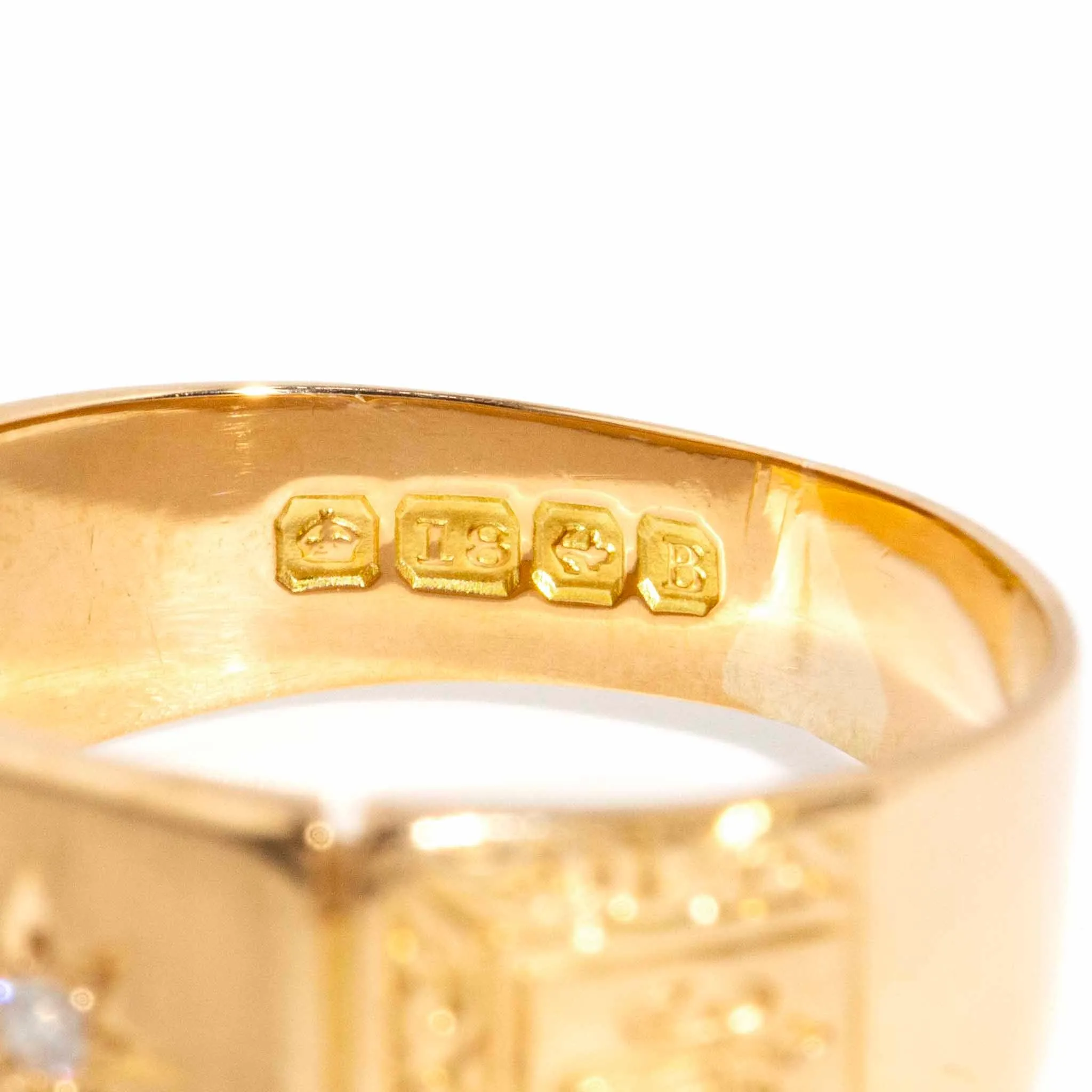 Mads 1850s Star Set Diamond Antique Ring 18ct Gold