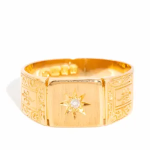 Mads 1850s Star Set Diamond Antique Ring 18ct Gold