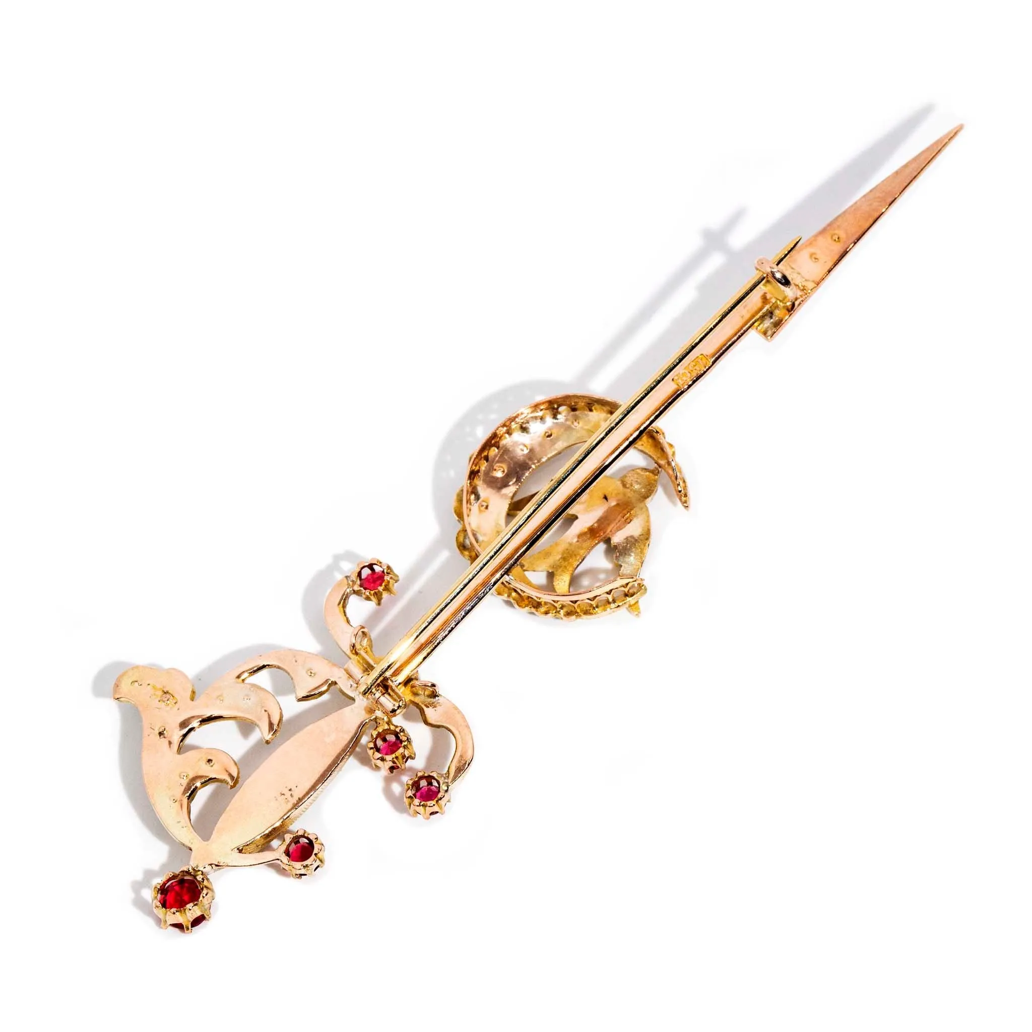 Mary Antique Edwardian Seed Pearl & Garnet Brooch