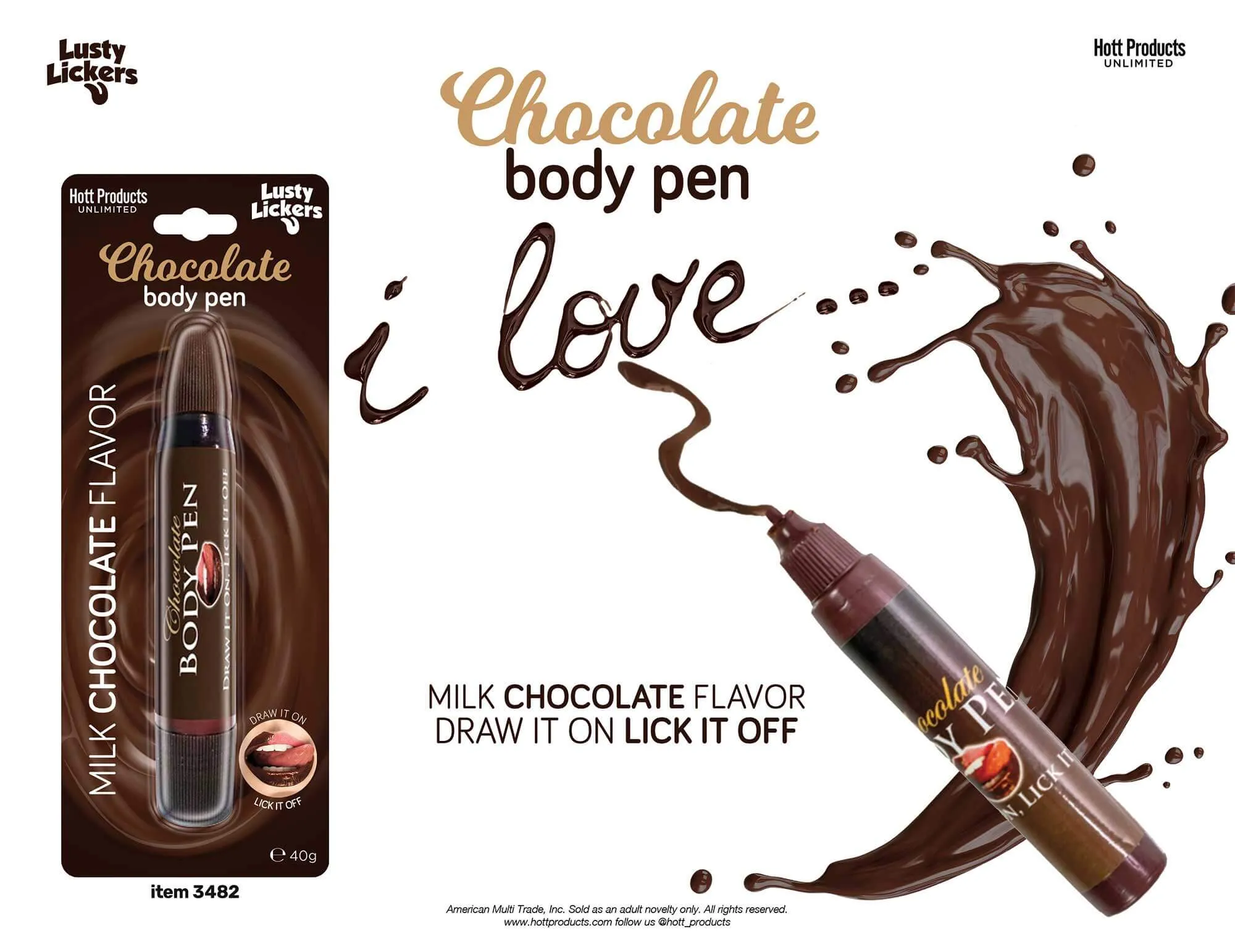 Milk Chocolate Body Pen for Sensual Play - Edible, Fun, and Playful
