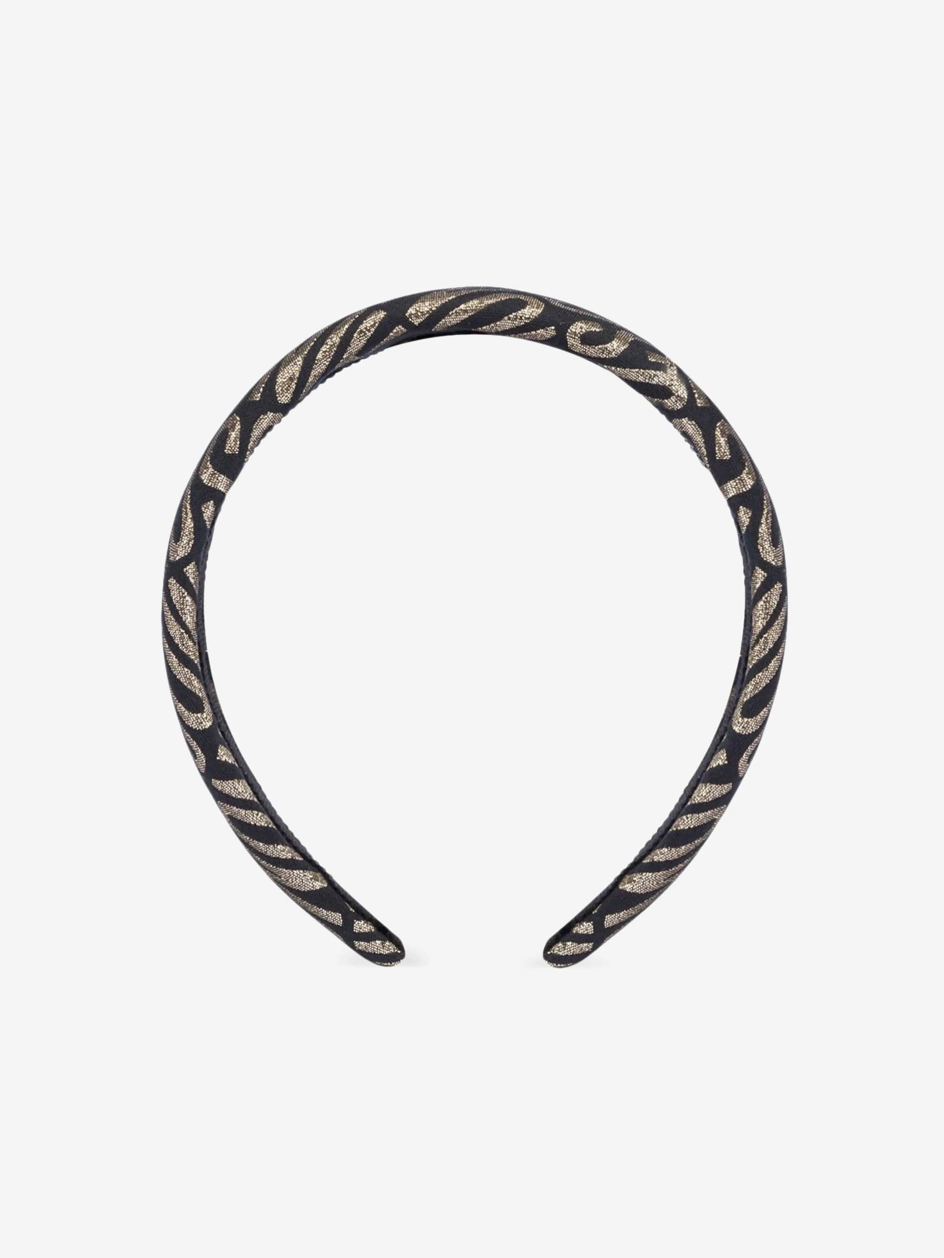 Moschino Girls All Over Logo Headband in Gold