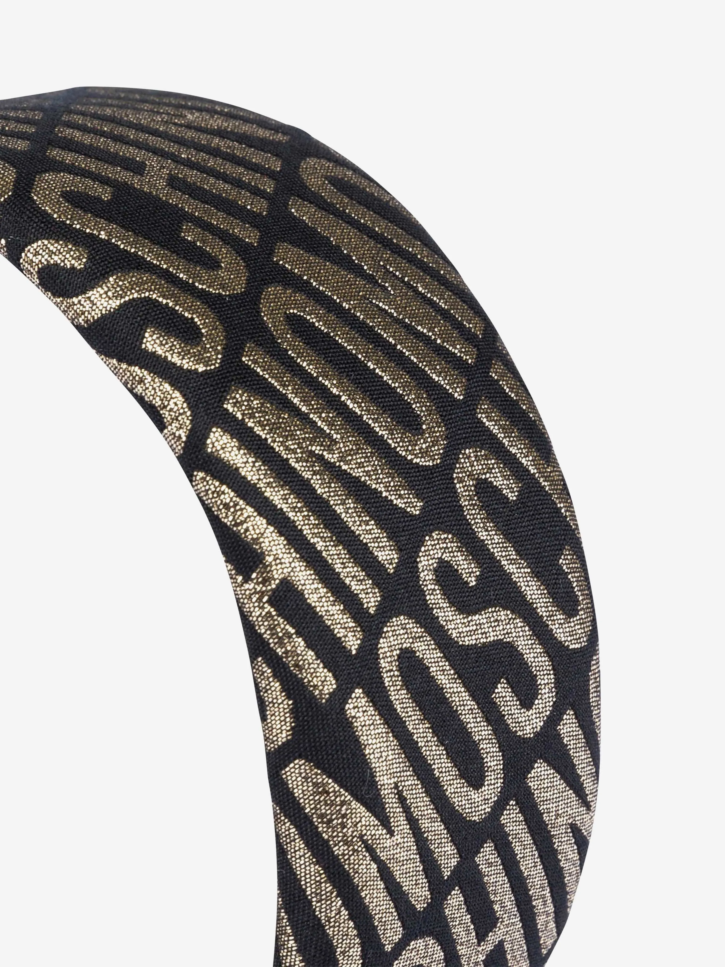 Moschino Girls All Over Logo Headband in Gold