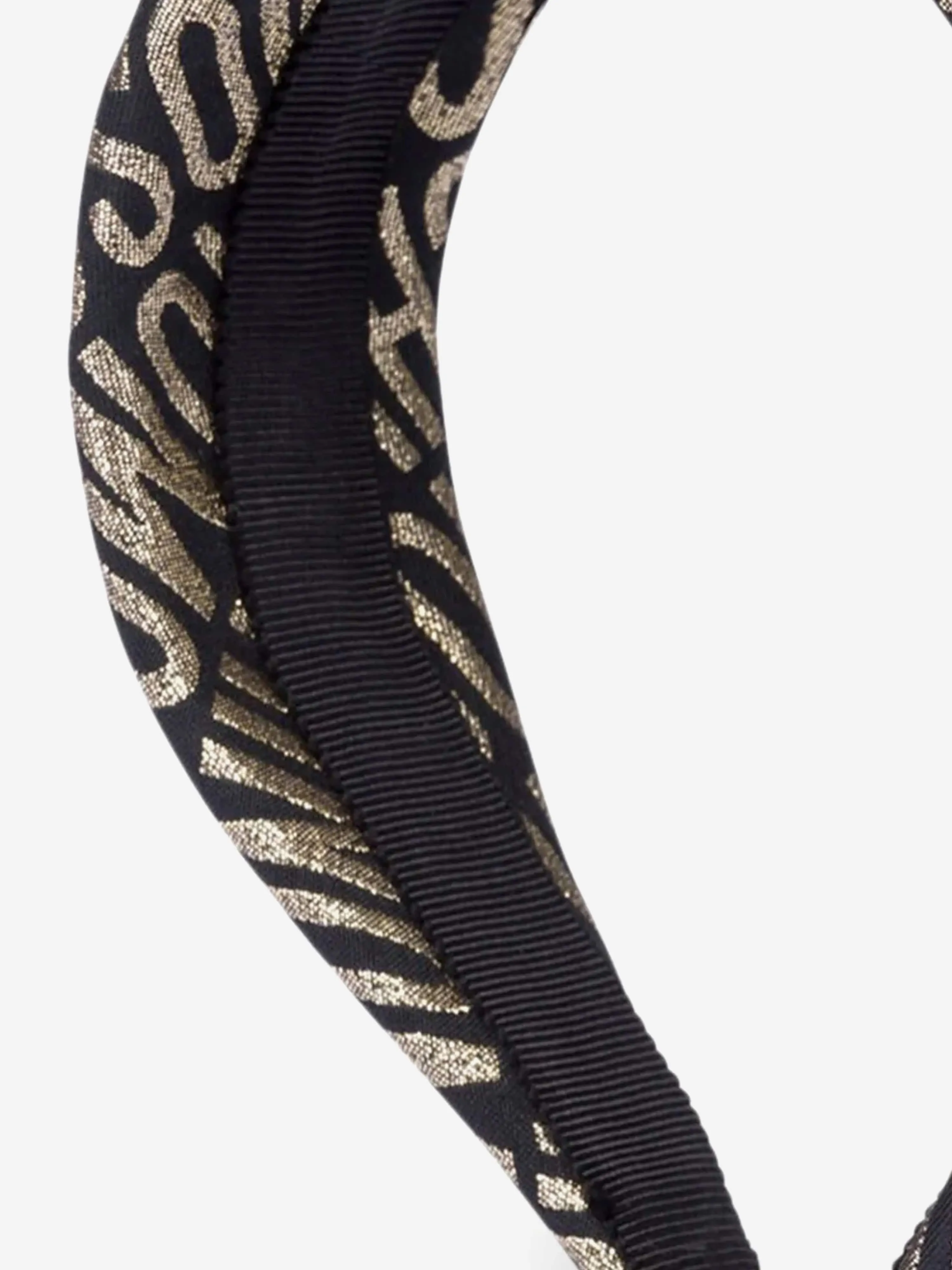 Moschino Girls All Over Logo Headband in Gold