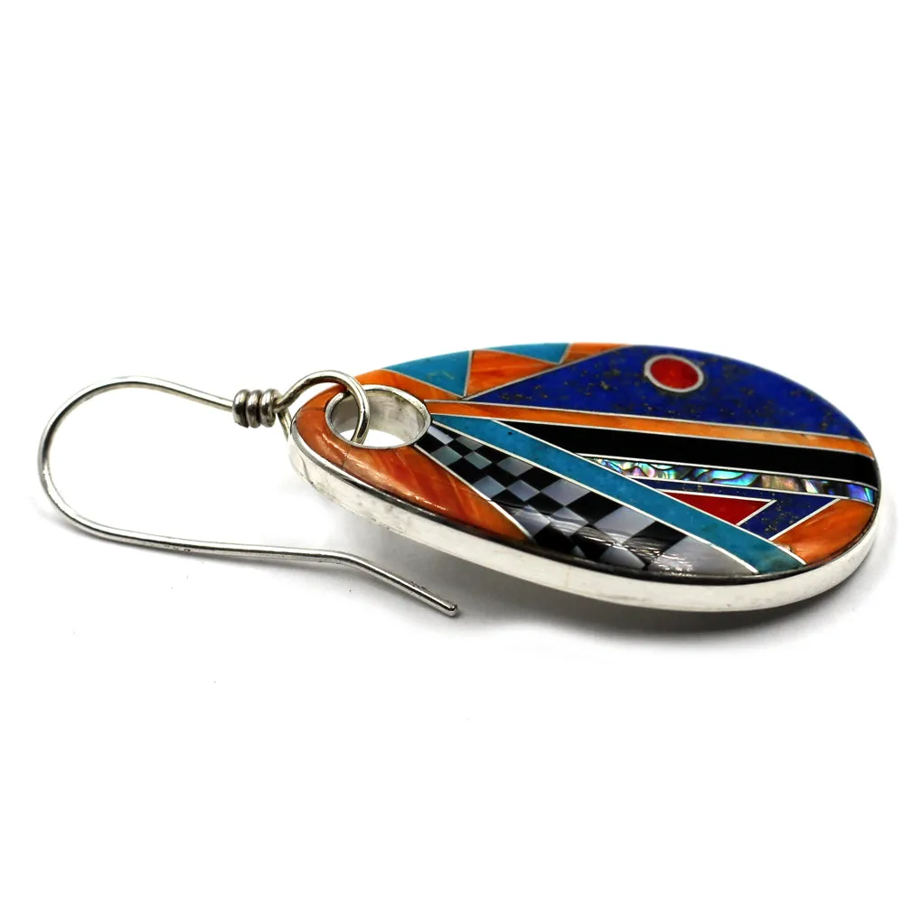 Multi Stone Inlay Earrings