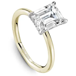 Noam Carver Atelier 14K Two Tone Yellow Gold Shank with White Gold Head Emerald 2.50ct Solitaire Engagement Ring