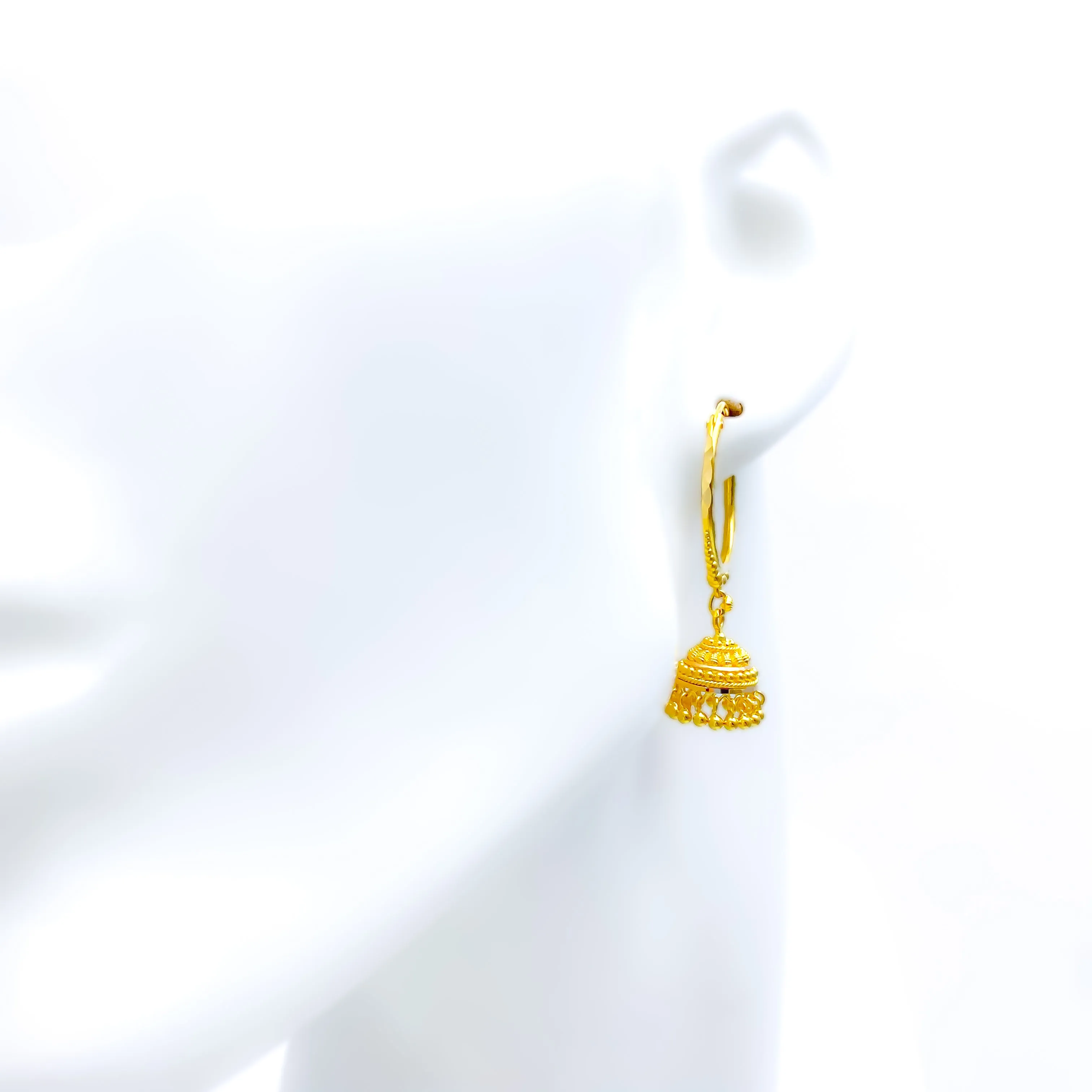 Noble Majestic 22K Gold Beaded Bali Earrings