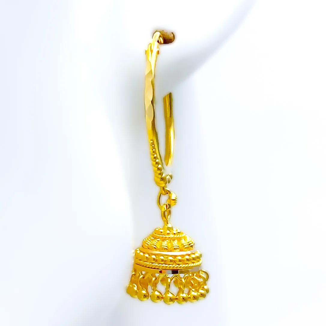 Noble Majestic 22K Gold Beaded Bali Earrings